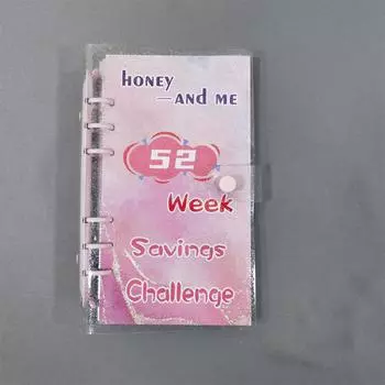 52-недельный конкурс сбережений Honey And Me, блокнот с отрывными листами для пар, план сбережений на $1430, папка для хранения наличных денег White