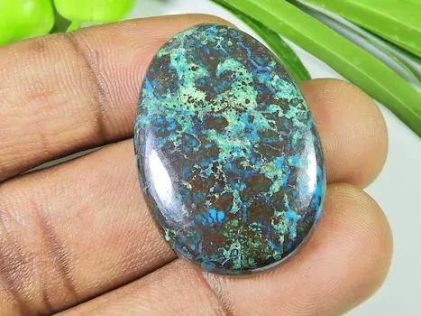 52Cts. Натуральный хризоколла кабошон россыпью драгоценный камень для ювелирных изделий 24X34X06 мм SK-1049