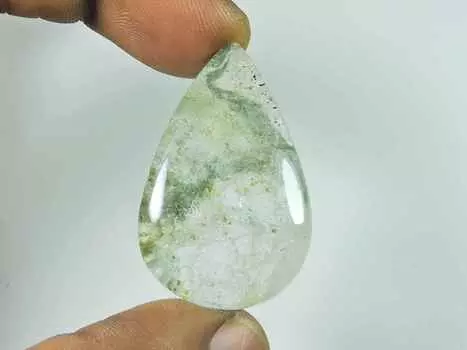 52Cts. Садовый кварцевый грушевидный кристалл кабошон россыпью драгоценный камень 25X40X7MM SK-3390