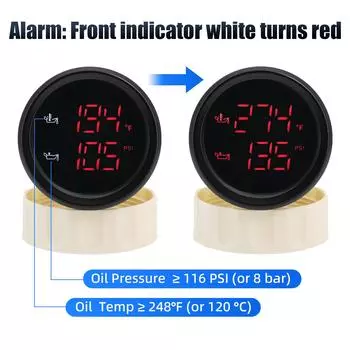 52MM 2 в 1 цифровой датчик температуры и давления масла 50~150 градусов по Цельсию термометр индикатор давления масла 0~10 бар для лодок и автомобилей