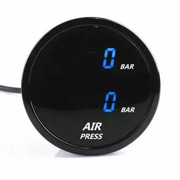 52mm Dual Air Pressure Gauge Blue LED suspension Air ride gauge+ 1/8NPT sensors