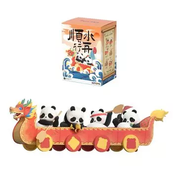52TOYS Panda Roll Dragon Boat Racing Roll Dragon Boat Series Blind Box Trading Figure Flocked Panda Figure Collection Figure Dragon Boat Painted Gacha
