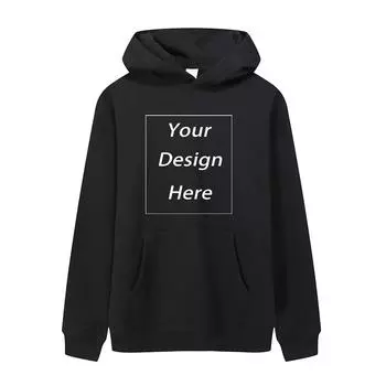 530 GSM хлопковая толстовка с капюшоном индивидуальные унисекс классические толстовки S чёрный