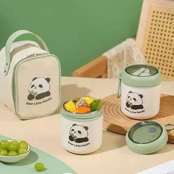 530 мл чашка для завтрака из нержавеющей стали с рисунком, герметичная чашка для каши с ложкой, термоизоляционная коробка для пикника, школы, офиса