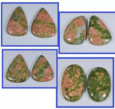 530 карат. Натуральный унакит, смешанная форма, 8 шт., кабошон, россыпью, драгоценный камень 40-46 мм RQ-964