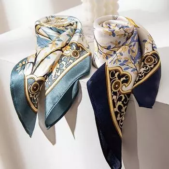 53*53 см 100% шелковица шелковая квадратный шарф масляная живопись роскошные шарфы солнцезащитный платок шейный платок подарок 53*53cm