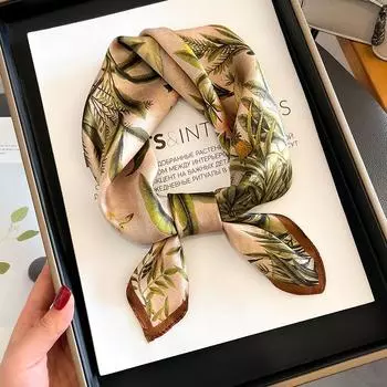 53 * 53 см шелковичный маленький квадратный шарф многофункциональный профессиональный модный декоративный шелковый шарф для весны и осени теплая шаль 53*53cm