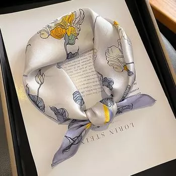 53 * 53 см шелковичный маленький квадратный шарф многофункциональный профессиональный модный декоративный шелковый шарф для весны и осени теплая шаль 53*53cm