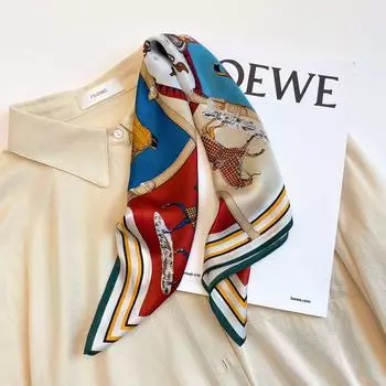 53 * 53 см шелковичный маленький квадратный шарф многофункциональный профессиональный модный декоративный шелковый шарф для весны и осени теплая шаль 53*53cm