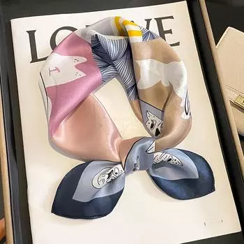 53 * 53 см шелковичный маленький квадратный шарф многофункциональный профессиональный модный декоративный шелковый шарф для весны и осени теплая шаль 53*53cm