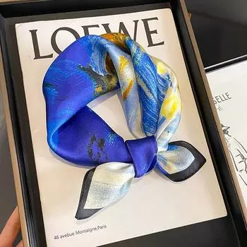 53 * 53 см шелковичный маленький квадратный шарф многофункциональный профессиональный модный декоративный шелковый шарф для весны и осени теплая шаль 53*53cm