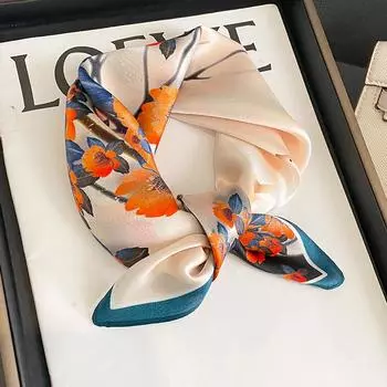 53 * 53 см шелковичный маленький квадратный шарф многофункциональный профессиональный модный декоративный шелковый шарф для весны и осени теплая шаль 53*53cm