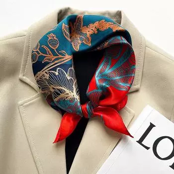 53 * 53 см шелковичный маленький квадратный шарф многофункциональный профессиональный модный декоративный шелковый шарф для весны и осени теплая шаль 53*53CM