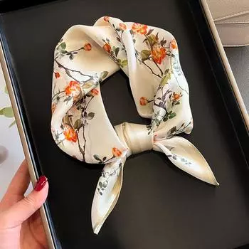 53 * 53 см шелковичный маленький квадратный шарф многофункциональный профессиональный модный декоративный шелковый шарф для весны и осени теплая шаль 53*53cm