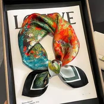 53 * 53 см шелковичный маленький квадратный шарф многофункциональный профессиональный модный декоративный шелковый шарф для весны и осени теплая шаль 53*53cm