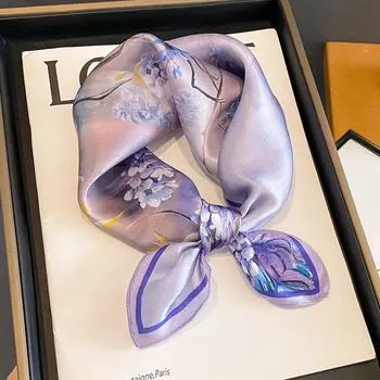 53 * 53 см шелковичный маленький квадратный шарф многофункциональный профессиональный модный декоративный шелковый шарф для весны и осени теплая шаль 53*53cm