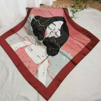 53*53см Модный женский шарф из искусственного шелка квадратный шарф-повязка на голову 60-80cm