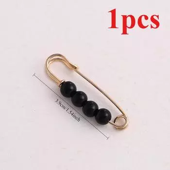 53 шт./20/6/1 Модный женский набор брошей смешанного золотого цвета в стиле K-pop для зимнего пальто Набор безопасных булавок от оголения Булавки для талии брюк black 1pcs