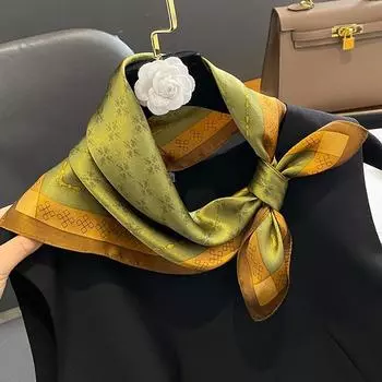 53 см чистый шелковый шарф женские квадратные шарфы платки повязки для волос леди роскошный дизайн принт женский бандана шейный платок галстуки 53x53cm