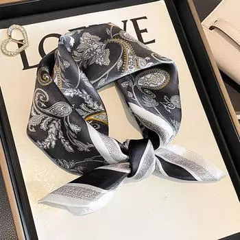 53 см чистый шелковый шарф женские квадратные шарфы платки повязки для волос леди роскошный дизайн принт женский бандана шейный платок галстуки