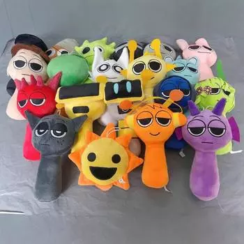 53 стиля Sprunki Мягкие игрушки Incredibox Мягкая игрушка Sprunki Игровая подушка Мягкие куклы для детей Детский подарок на день рождения на Рождество 25cm белый