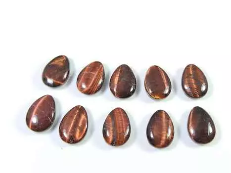 53Cts. Красный тигровый глаз груша лечебный кабошон драгоценный камень россыпью 10 шт. лот 10X14MM RQ-1994
