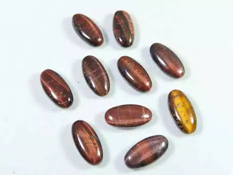 53Cts. Красный тигровый глаз овальный лечебный кабошон россыпью драгоценный камень 10 шт. лот 8X16MM RQ-1997