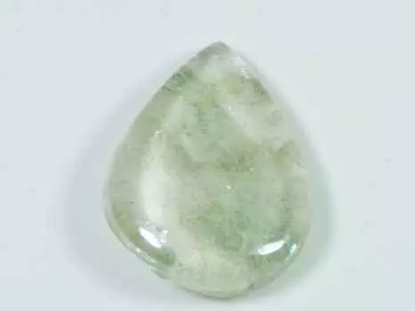 53Cts. Lodolite Garden Quartz Pear Crystal Cabochon Loose Gemstone 26X36X7MM SK-3397