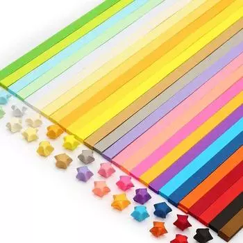 540 градиентных цветов, бумажные полоски со звездами оригами, двусторонние украшения для оригами со звездой счастливой звезды, складная бумага для детей, рукоделие