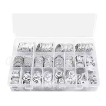 540 шт., алюминиевые шайбы, уплотнительные прокладки, набор плоских прокладок, пробка для слива масла, алюминиевая шайба, фурнитура с ассортиментной коробкой