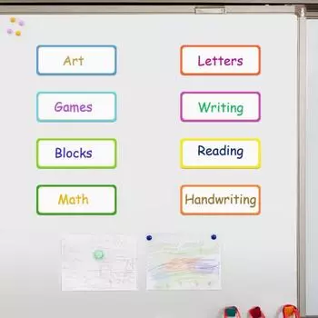 54/72 шт. магнитные этикетки для сухого стирания, водонепроницаемые многоразовые полоски для записи, цветные рамки для классной комнаты, домашнего офиса