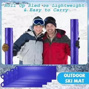 54 большой коврик для снегоходов, гибкие сворачиваемые сани для сноуборда для взрослых, пластик