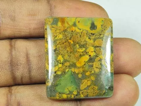 54 карата. НАТУРАЛЬНАЯ ФРУКТОВАЯ ЯШМА ЛЕЧЕБНЫЙ ВОСЬМИУГОЛЬНЫЙ КАБОШОН РОССЫПНОЙ КАМЕНЬ 27X33X06 ММ SK-1054