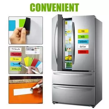 54 шт., магнитная многоразовая бирка для сухого стирания, табличка с именем, легко стираемая, многоразовая, красочная бирка с именем на холодильник, офисные принадлежности B