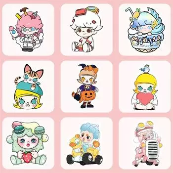 54 шт. супер наклейки Popmart Molly Cartoon для багажа, ноутбука, чашки, скейтборда, журнала, подарка, водонепроницаемая наклейка с граффити
