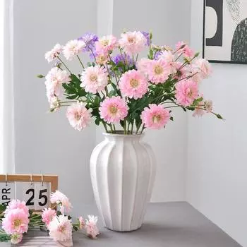 54 см Длинный искусственный цветок стодневная хризантема для дома, фотографии, украшения, цветочного искусства, свадебного торжества