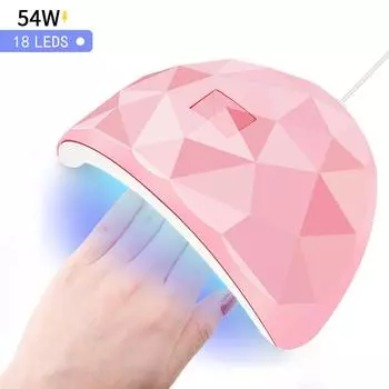 54 Вт УФ-светодиодная лампа для ногтей УФ-светодиодная лампа для сушки гель-лака для маникюрного салона Инструмент 18 светодиодов Оборудование для дизайна ногтей A белый