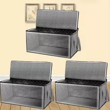 54L Storage 3-Pack Clothes Organizer Storage Bags Foldable Storage Box With Large Clear Window Sturdy Handles For Closet, Dorm