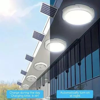 54LEDs Solar Ceiling Light Solar Powered Indoor/Outdoor Pendant Light with Remote Control for Outdoor Garden Corridor Lighting белый