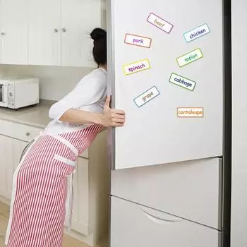 54 шт. Магнитная сухая стираемая пластина многоразового использования бирка имя этикетки легко стирается несколько красочных названий холодильника B