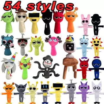 54styles Sprunki Мягкие игрушки Sprunki Incredibox Мягкая кукла Sprunki Игра Мультфильм Дети Подарки на день рождения Мягкие куклы Рождественский подарок 1pcs