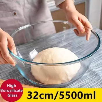 5500 мл Большая емкость Высокая боросиликатная стеклянная миска 30 см салатные миски контейнер для взбивания яиц кухонная миска для супа в микроволновой печи