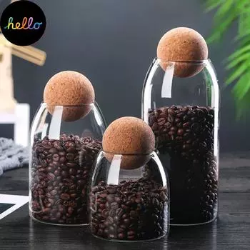 550/750/1200 мл прозрачная стеклянная герметичная бутылка для хранения с круглой пробкой, стеклянные банки для конфет, хранение в коробке для чая 550ml