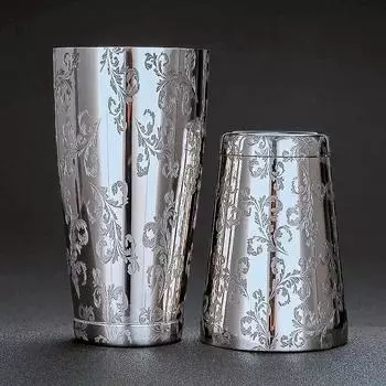 550 мл/750 мл гравировка из нержавеющей стали коктейльный барный шейкер Бостон барные инструменты серебряный