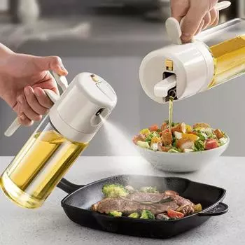 550 мл распылитель оливкового масла, бутылка-распылитель 2-в-1, умная крышка, стеклянная бутылка-распылитель, кухонный инструмент для приготовления салата, барбекю