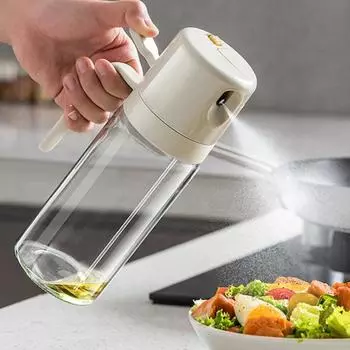 550 мл распылитель оливкового масла, бутылка-распылитель 2-в-1, умная крышка, стеклянная бутылка-распылитель, кухонный инструмент для приготовления салата, барбекю серый