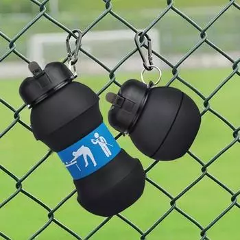 550 мл складная бутылка для воды большой емкости широкого калибра в форме теннисного мяча детская силиконовая спортивная бутылка для кемпинга