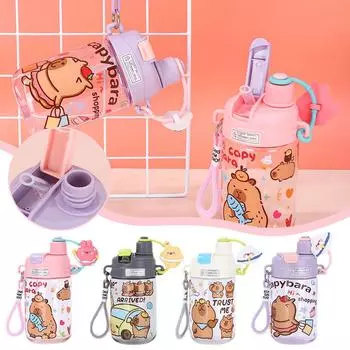 550 мл Высокая вместимость Двойная Питьевая Трубочка Чашка Бытовая Кухня Бутылка Портативный Кофе Студент A3C3 B-600ml