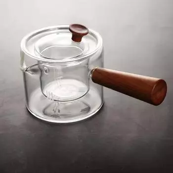 550 мл заварочный чайник с боковой ручкой, стеклянный заварочный чайник с деревянной ручкой, фильтрующий чайник для заваривания чая пуэр, огнеупорный стеклянный кувшин