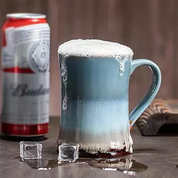 550ml Ceramic Mug A large teapot Large Capacity Beer Cup Kitchen Bar Supplies Creative Kiln Glaze Ceramic Household Cups 550ml